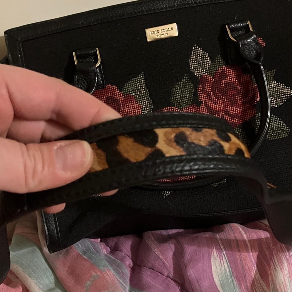 Kate Spade Black and Red Floral Shoulder Bag